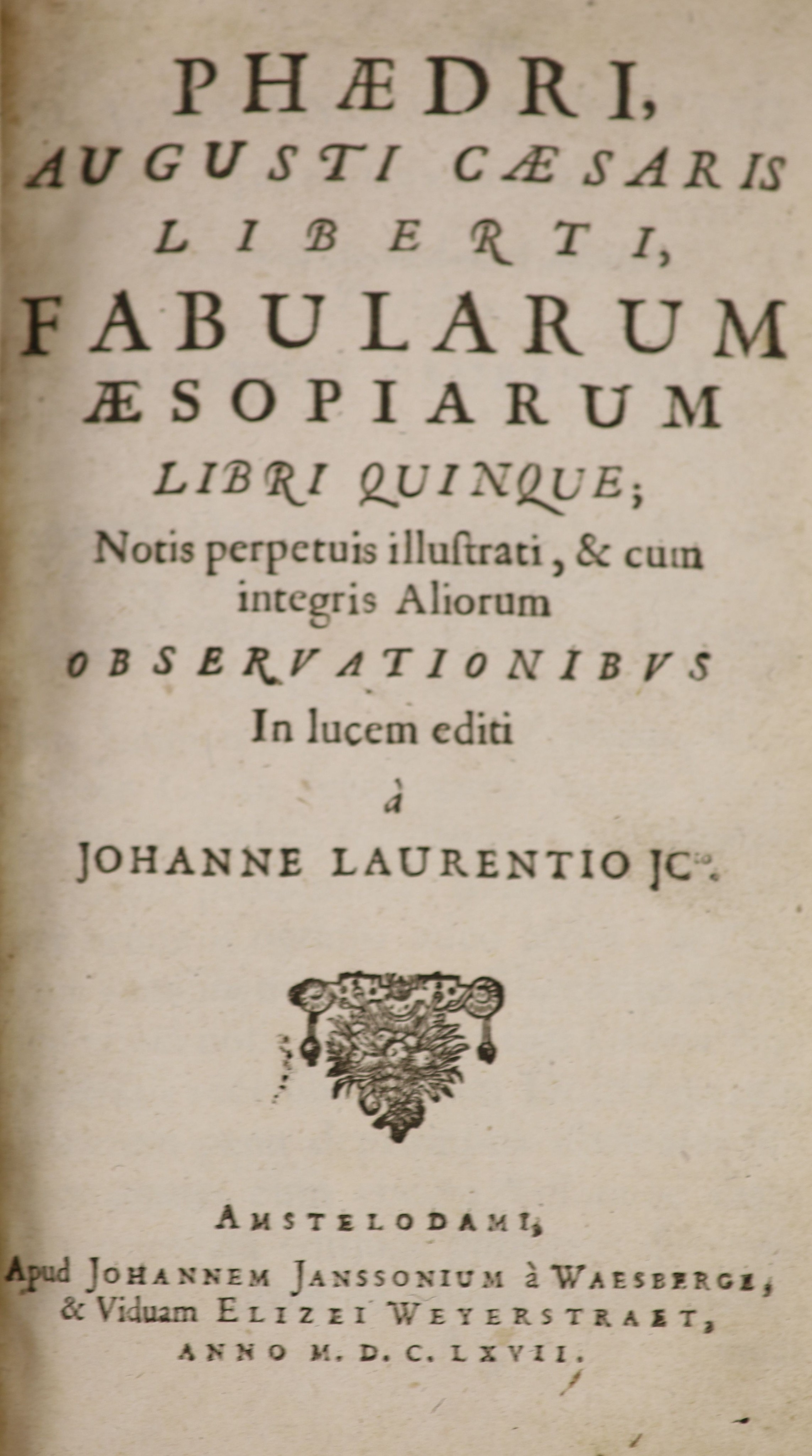 Aesop. Phaedri, Augusti Caesaris Liberti, Fabularum Aesopiarum ...